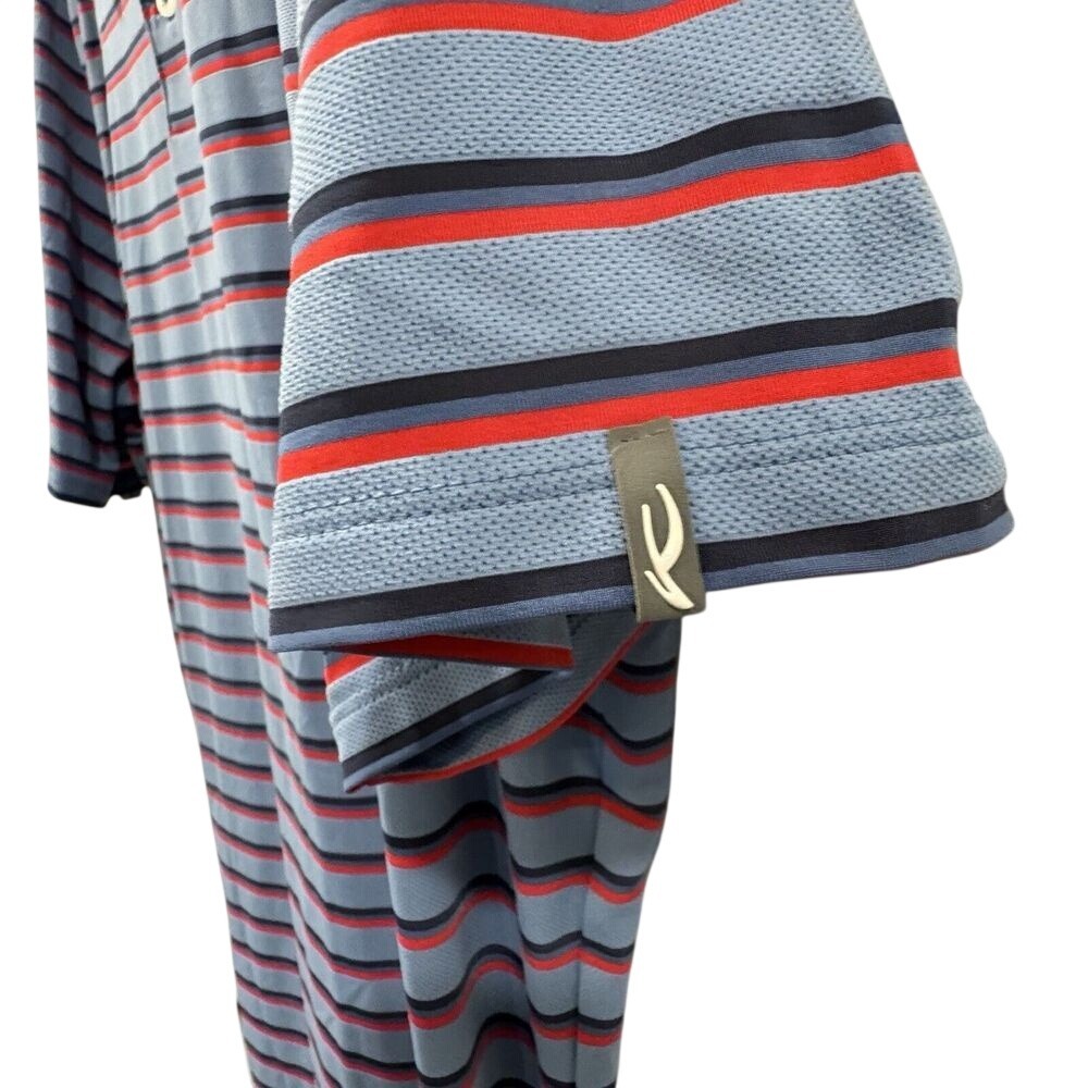 KJUS Golf Polo Mens 2XL Striped Performance Athletic Luxury Sport Shirt - Picture 4 of 7